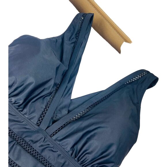 Temp Me Black Swimsuit-one-piece Crossback Size 24W Deep V Neck for Women's - Picture 4 of 9